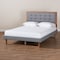 Baxton Studio Emele Grey Upholstered and Ash Walnut Wood Queen Size Platform Bed 164-9414-9432 - alternate 2